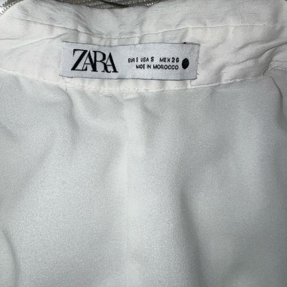 Zara white mini dress with ruching on sides - Picture 7 of 8